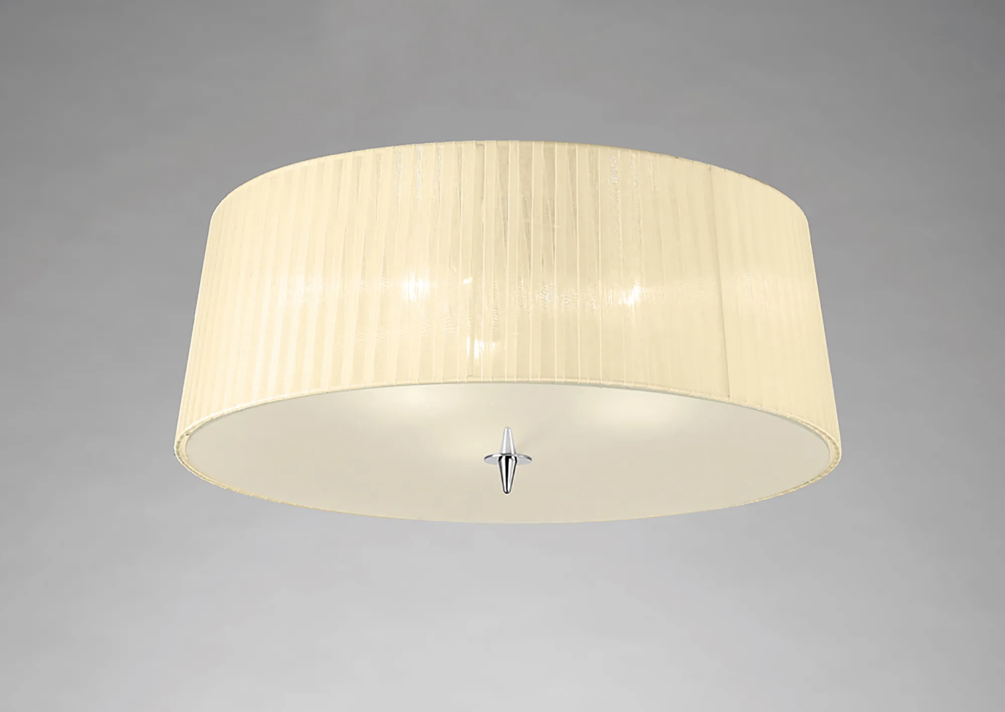 Loewe Polished Chrome-Cream Ceiling Lights Mantra Flush Fittings Loewe Polished Chrome-Cream Ceiling Lights Mantra Flush Fittings